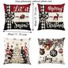 Elk Deer Christmas Pillow Cover Linen Xmas Tree Pillowslip Snowman Pillow Cover  Living Room Sofa