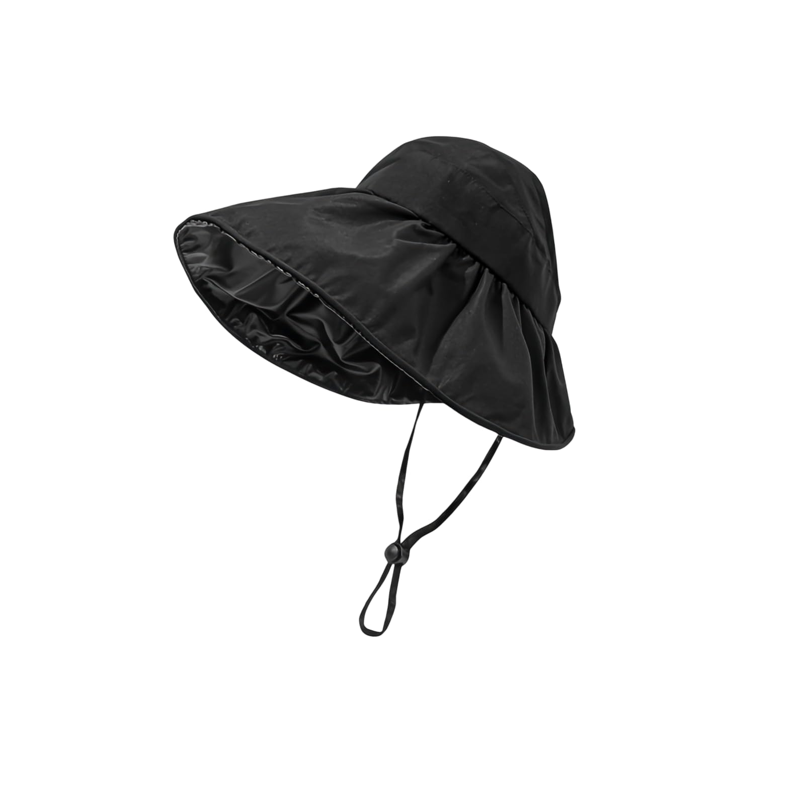 

Black Vinyl Version Sun Protection Open Head Ponytail Wide UV Free Hat, Design, Compatible, Brim, Cut, Women s (JP, Alphabet, Size, Black) чорний