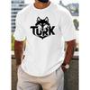 Turk Men'S Printed Crew Neck T-shirt | Summer Casual Sports Fashion, Comfortable, Cool and Breathable Fabric, Suitable for Outdoor, Exercise