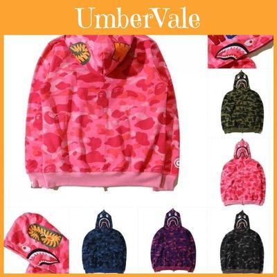 Camouflage Shark Head 3d Print Hoodie With Zipper For Men Women Casual Wear