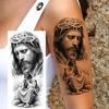 1 lapelis Realistiški Jėzaus Šventosios Motinos Maldos Laikini Tatuiruotės Vyrams Moterims Suaugusiems Ilgai Išliekančios Vandeniui Atsparios Laikinos Netikros Tatuiruotės Lipdukas