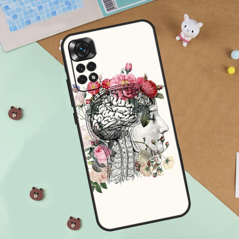 Anatomy Brain Case For Xiaomi Redmi Note 13 12 11 9 10 14 Pro 10S 11S 12S Cover For Redmi 13C 10C 12C 14C