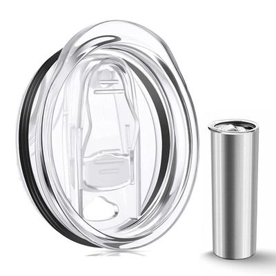 Cup Lid Food Grade BPA Free Plastic Sliding Transparent Replacement Straw Hole Splash Resistant 20oz Skinny Tumbler Cover Home Supplies