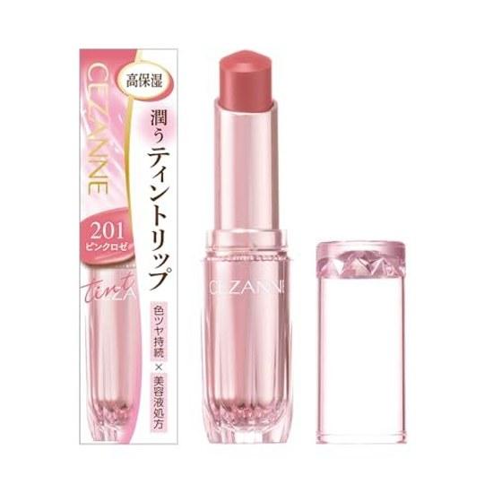 Cezanne Lasting Gloss Lip N 201 Pink Rose 3.2g ColorShineMoisture Beauty Serum Tint