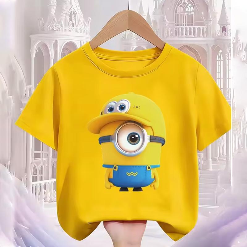 

Children Clothing Anime boys girls Short Sleeve Minionss Clothes T-shirt Cartoon Kids Tops 100