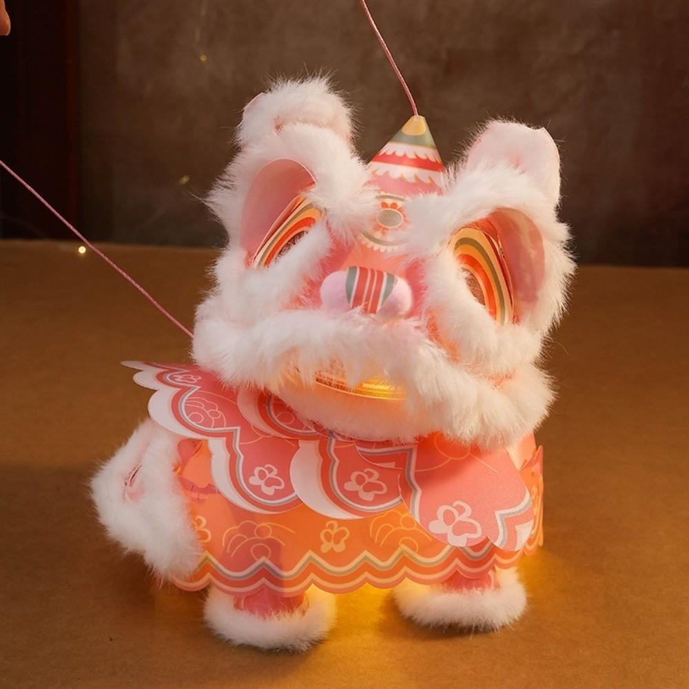 DIY Material Package New Year Lion Dance Lantern with Tassel Waterproof Handmade Lantern Festival Atmosphere Hanging Ornament