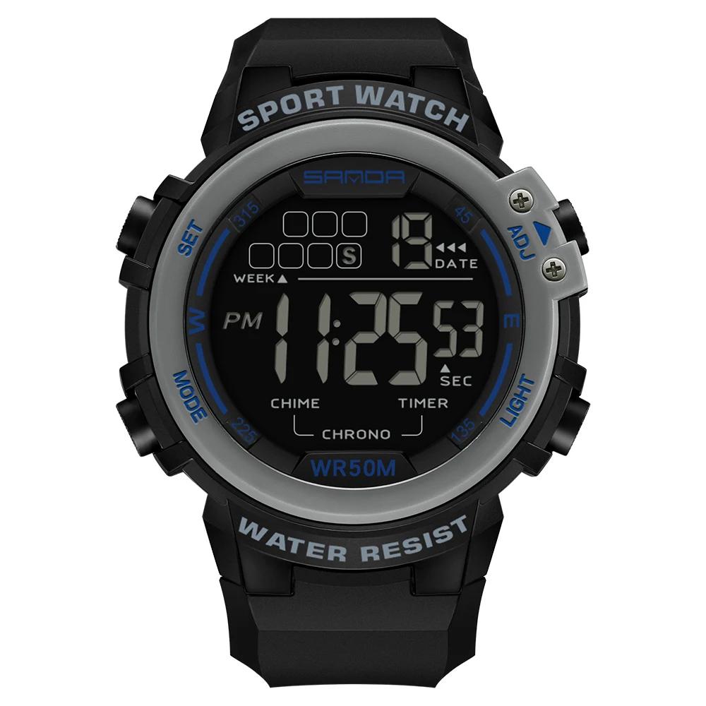 SANDA 2140 Watches Alarm Clock Chrono 5Bar Waterproof Digital Watch Reloj Hombre New Fashion Outdoor Sport Men Multifunction