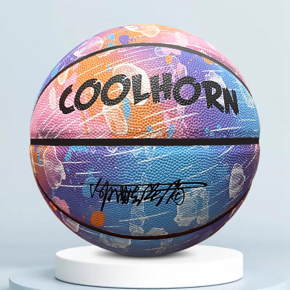 1pc Adult Size 7 Glow-In-The-Dark Basketball, Indoor Outdoor Dura Anti-Slip Streetball, Soft PU Leather Sports Equipment