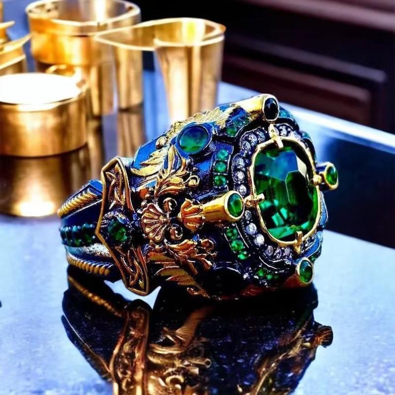 

British Style Imitation Turquoise Horse Eye Ring for Men And Women Metal Painting Oil Best-Selling Fashion Accessory 12