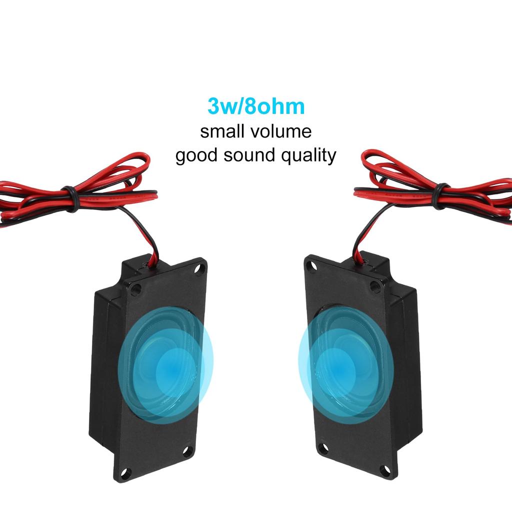 Uxcell 2pcs 3W 8Ohm Single Mini Speaker Full Range Mobile Portable Advertising Machine Speaker with Terminal Wire Connector Separation Interface for
