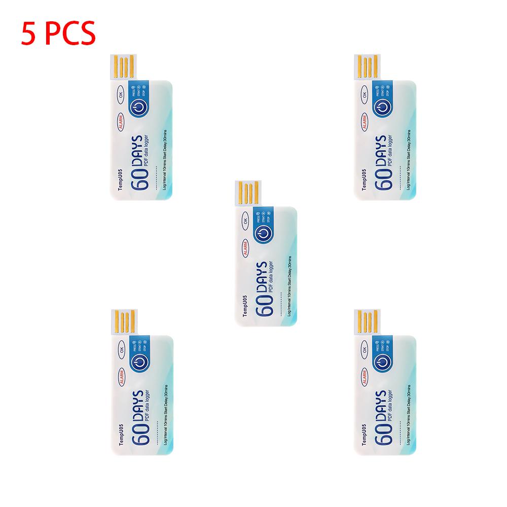 TempU05 Temperature Data Logger 10000 Points Capacity 60/90 Days PDF Report Temperature Recorder For Cold Chain Shipping 1/5pcs