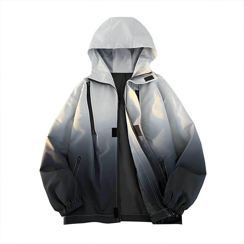 Hong Kong Style Gradient Windproof Water-Repellent Windbreaker Men's Casual Jacket for Spring and Autumn