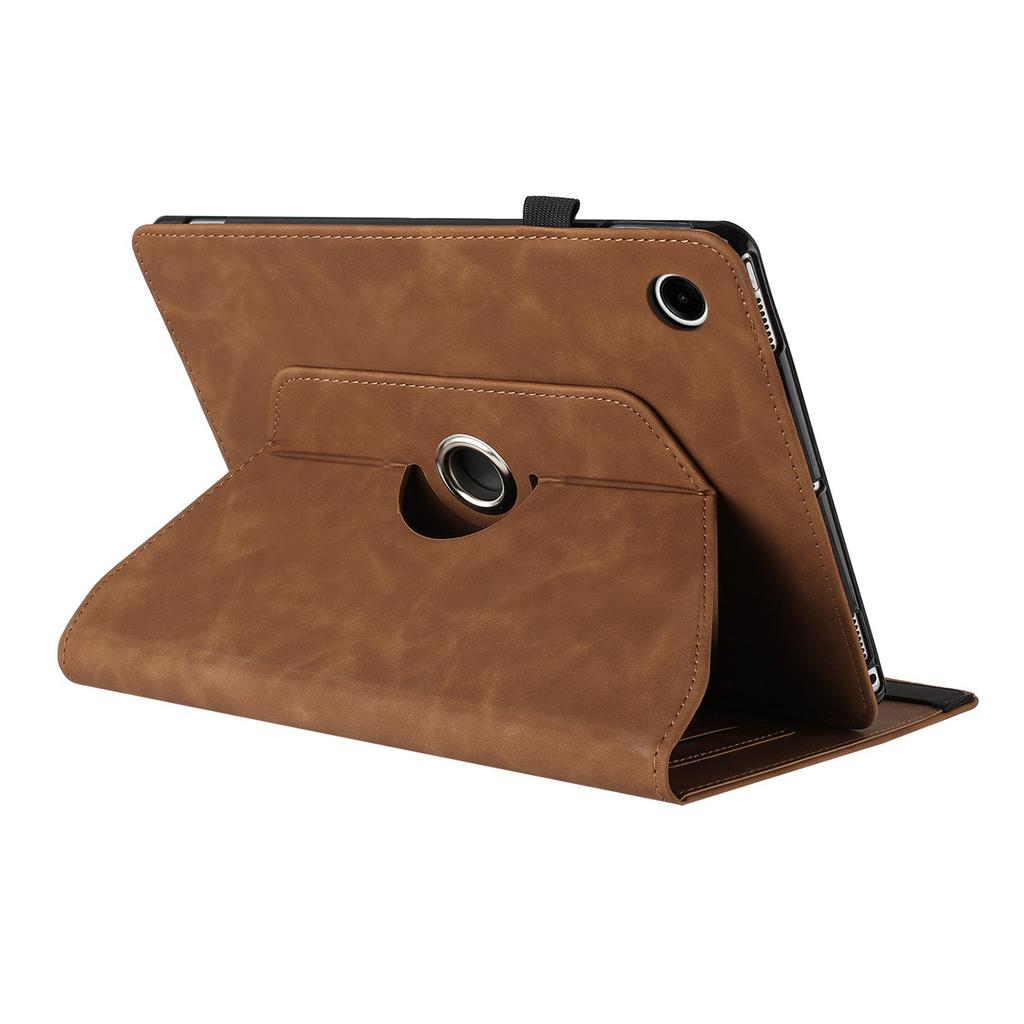 For Samsung Galaxy Tab A11+/A9+ Case Rotating Stand Solid Color PU Leather Tablet Cover