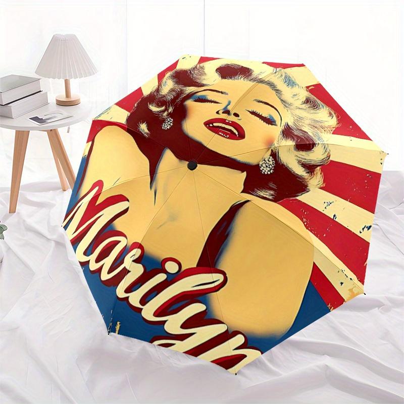 Marilyn Iconic Icon Automatic Open/Close Umbrella   Compact Travel Umbrella, 8 Rib Heavy Duty Construction, Ideal Gift, 149