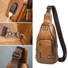 Men's  Chest Bag  Genuine Leather Crossbody Shoulder Bags Multifunction Travel Outdoor Messenger Pack Fashion