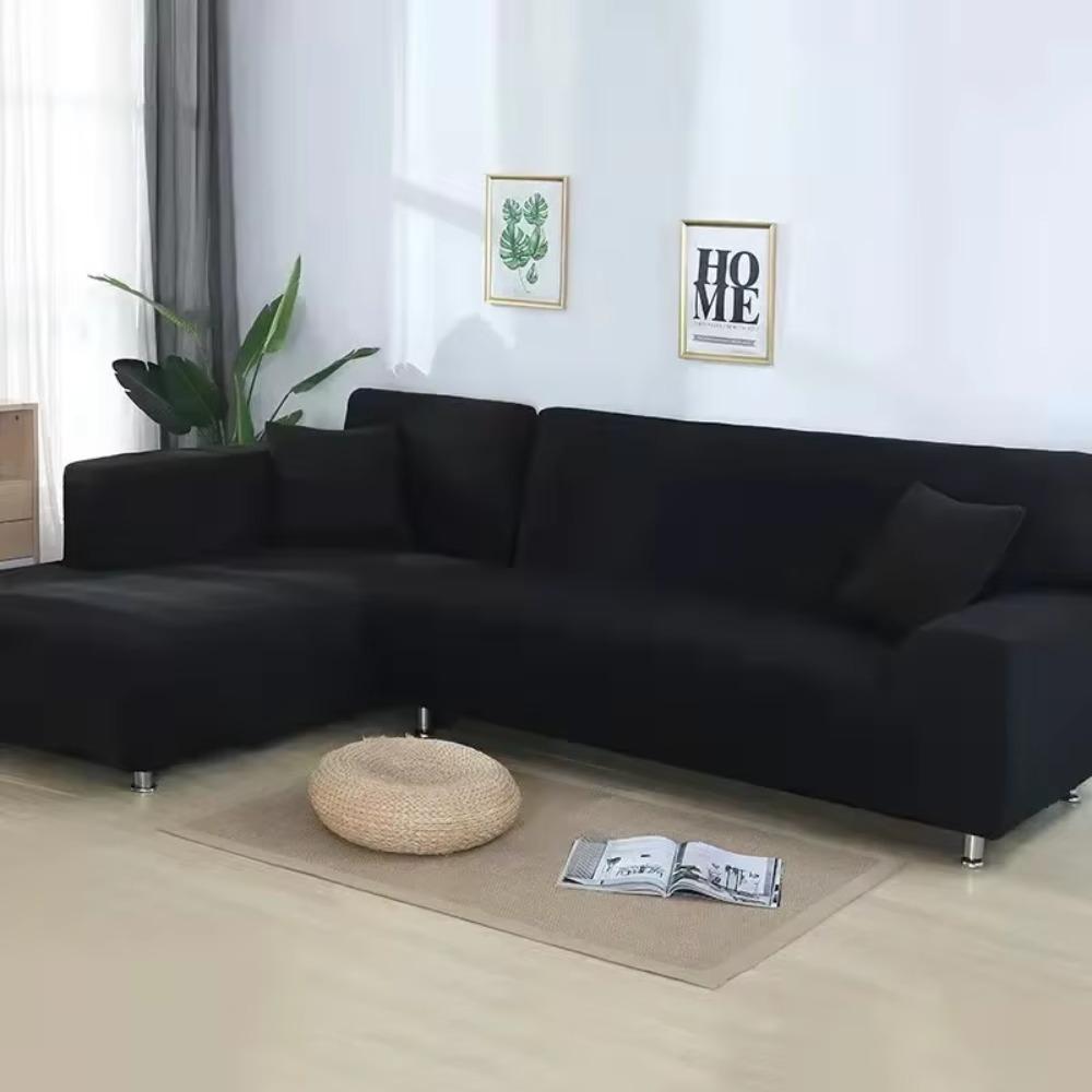 Elastic Solid Color 3 Seater Sofa Cover Dustproof Extendable Stretch Couch Cover All-inclusive Washable Sofaslip Apartment