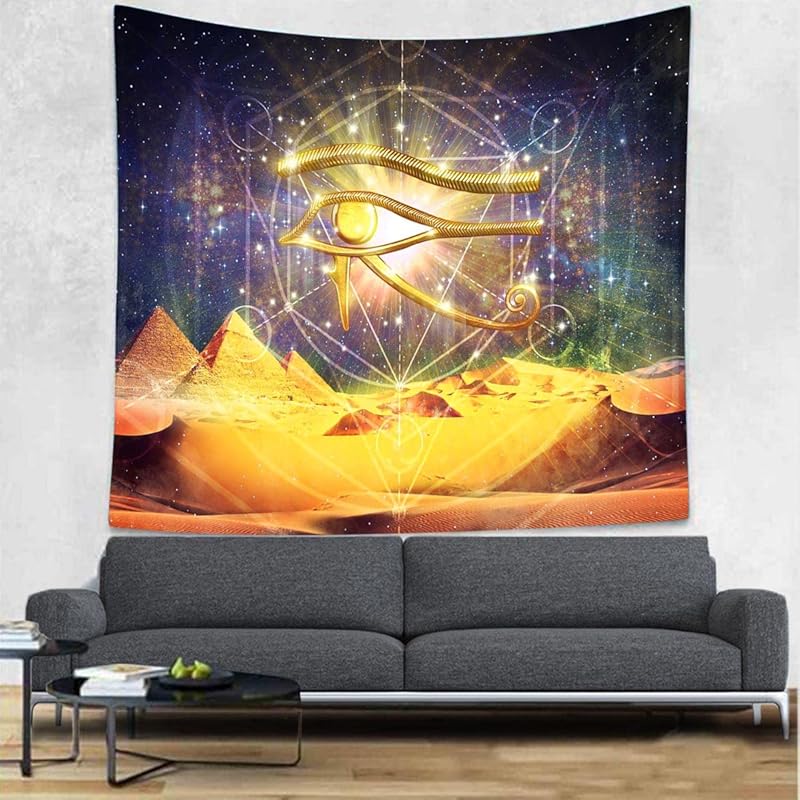 SHRAPHY Egyptian Horus Eye Tapestry Wall Hanging Egyptian Pyramids Wall Tapestry Starry Sky Tapestries Wall Art Wall Blanket for Bedroom Home Decor