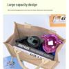 Durable Multi-Size Solid Color Linen Tote Bag - Hand-Painted Design
