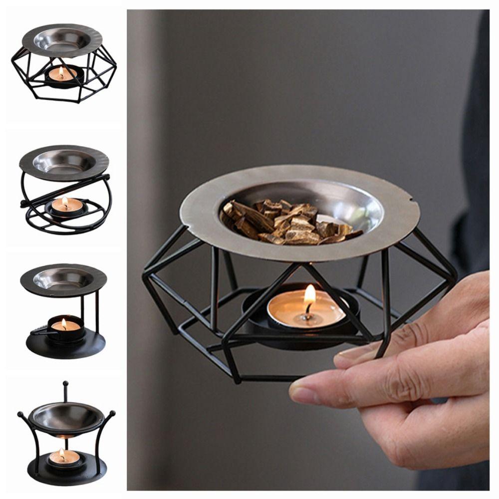 Portable Essential Oil Warmer Polygon Aromatherapy Burner Modern Candle Heating Holder  Bedroom Use
