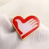 Stylish Heart Volunteer Pin Delicate Heart Shaped Volunteer Brooch Eye Catching Brooch Stylish Badge Jewelry
