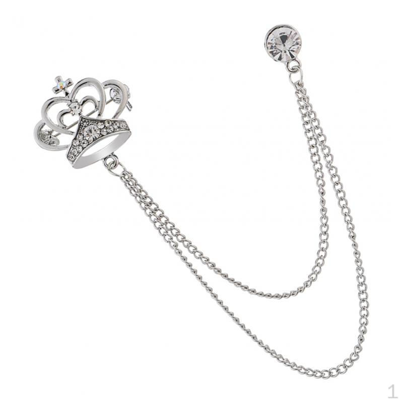 

Costume Brooches Men s Clothing Jewelry Tassel Necklace Brooch Crown Silver