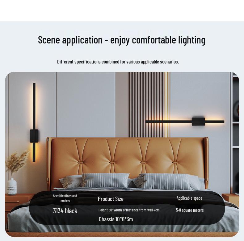 2025 Minimalist Long Strip Wall Lamp for Bedroom, Living Room, Staircase, or TV Background