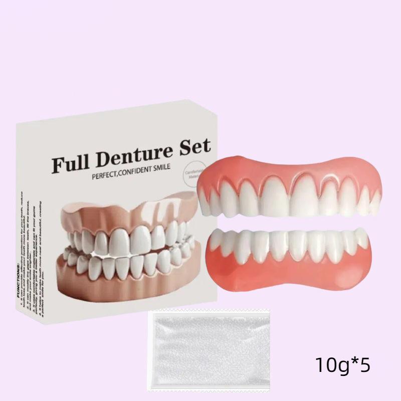False Teeth Silicone Upper Lower Veneers Perfect Denture Kit Temporary Orthodontic Fake Tooth Oral Care