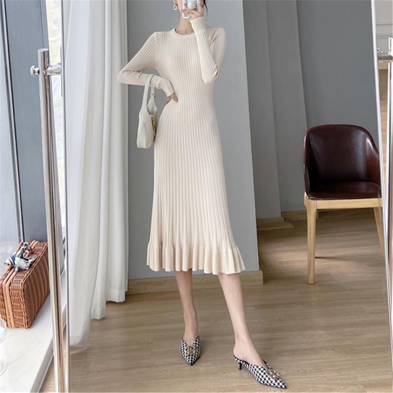 Rochie lungă tricotată coadă de pește pentru femei