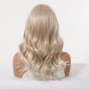 16inch Long Blonde Body Wavy Synthetic Wigs with Bangs for Women Heat Resistant Natural Hairs Wig for Daily Cosplay Party Wear