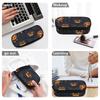 Pencil Pouch 300D Polyester Large Capacity Full Zipper Closure with Mesh Pocket Removable Divider and Pen Slots for Classroom Use