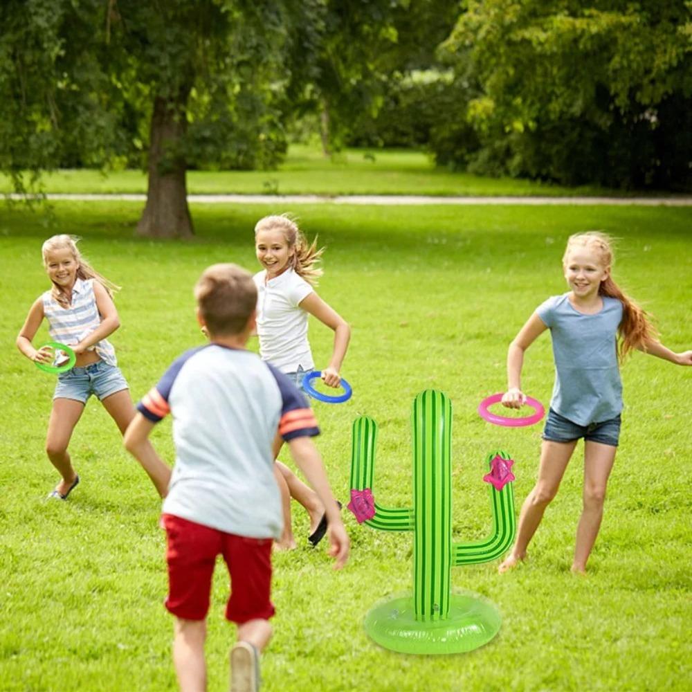PVC Inflatable Cactus Ring Toss Game Floating Playing Swimming Pool Air Mattress  Party Supply