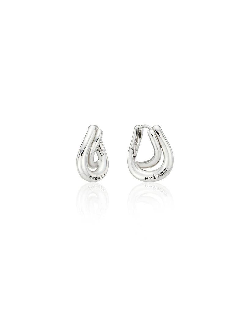 Hyeres Lor Etrev Silver (W) Knot Wave One-Touch Earrings Hl2E59239W9Xxx