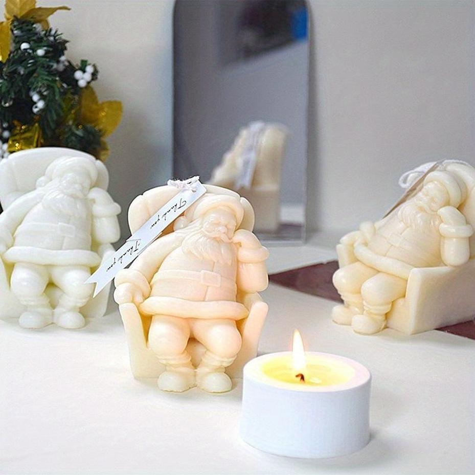 1 Pcs Sleeping Santa Claus Aromatherapy Candle Silicone Mold DIY Christmas Decoration Gypsum Mold