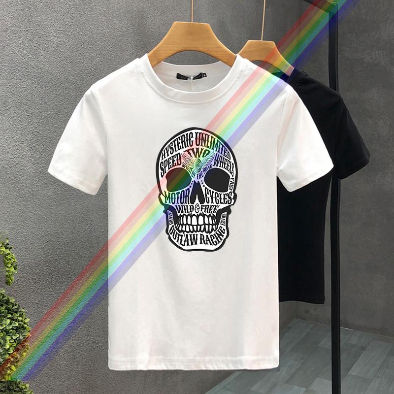 2025  New Men's 100% Pure Cotton Summer Loose Fitting Oversized Paris Print Casual Slim Fit Round Neck Short Sleeved T-shirt Top
