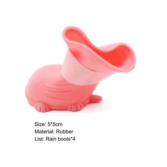 4Pcs Pet Rain Shoes Anti Slip Water-proof Dust-proof Candy Colors Dog Rain Boots