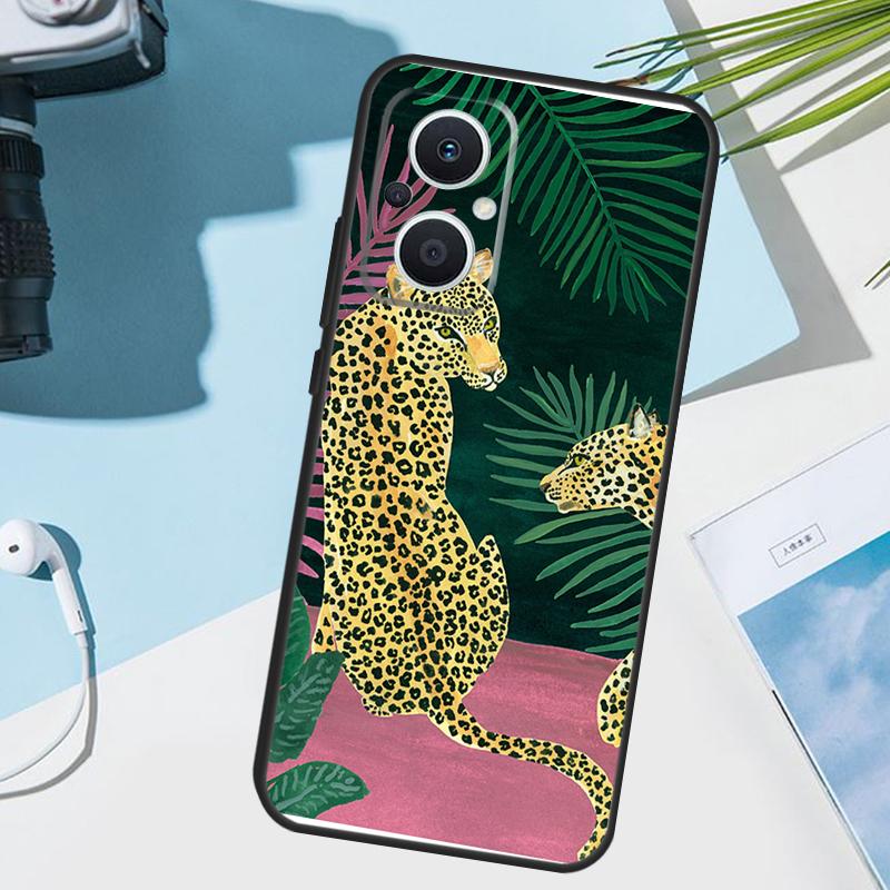 Fashion Leopard Print Cover For OPPO Reno 11 12 13 14 Pro 11F 12F 13F 14F 7 8 Lite OPPO Find X5 X6 X8 X9 Pro Case