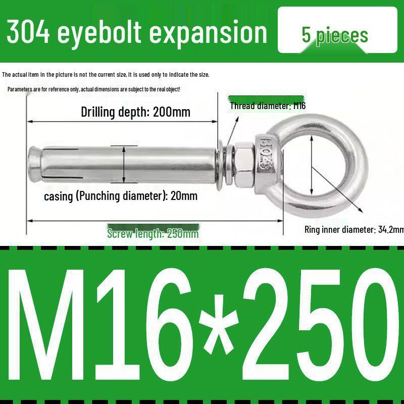 Stainless Steel 304 Eyebolt Expansion Nail with Fixing Loop