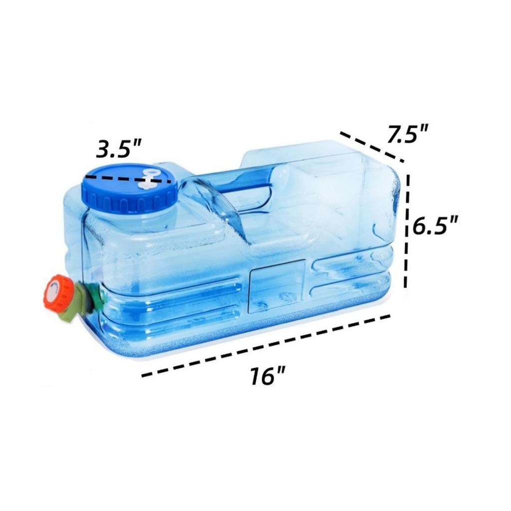 2.6 Gallon Portable Camping Water Jugs Builts In Tap Water Container Plastic Texture for Hiking Picnics Outdoor Event