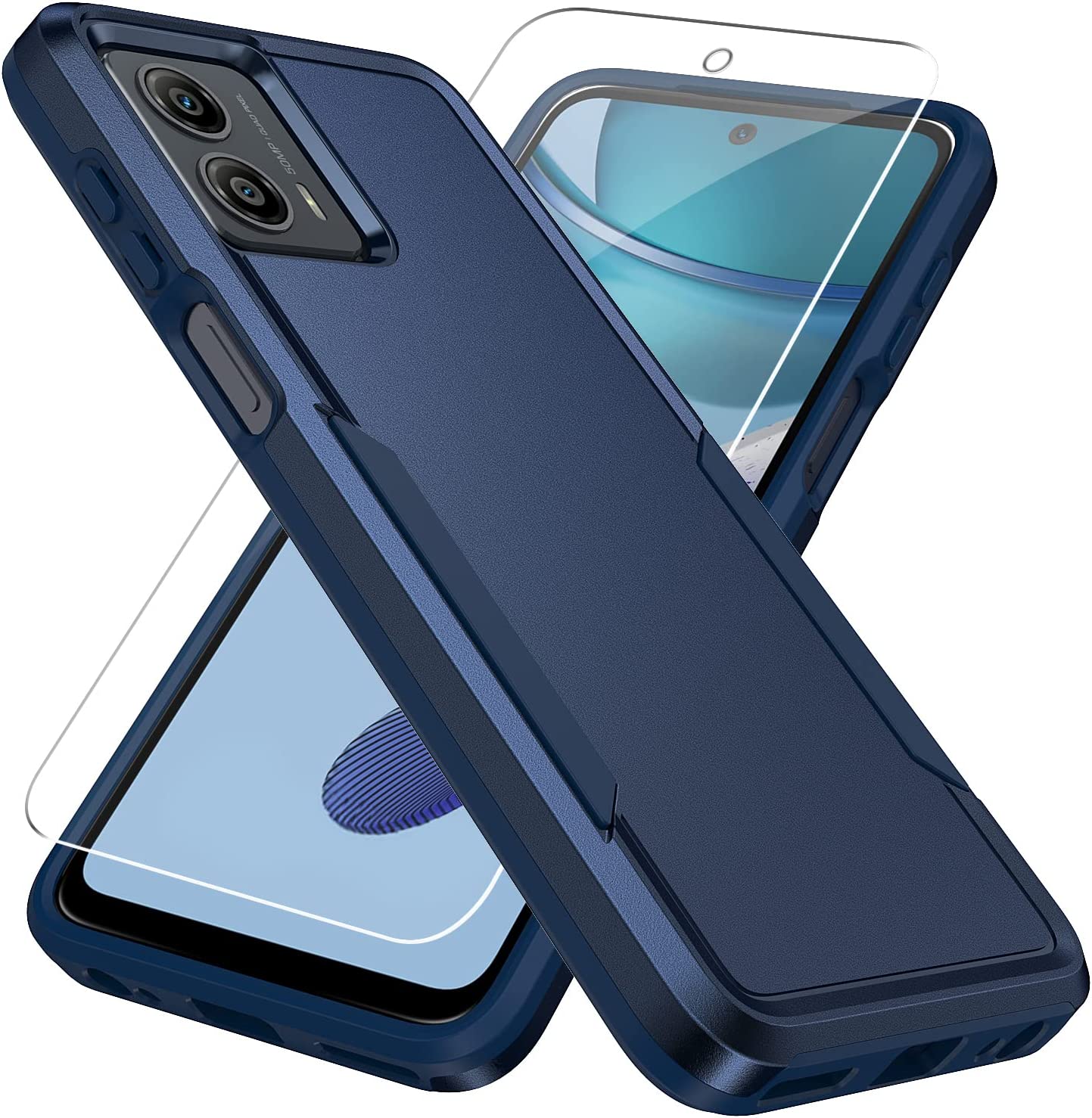 

For Moto G 5G Protective Case, Shockproof Hybrid Case Dual Layer Hard Cover for Moto G Power 5G With Screen Protector PC TPU&Case & Screen Protector