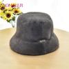 SOMALER Winter Faux Rabbit Fur Knitted Bucket Hats for Women Plain Color Warm Knitted Bucket Hats