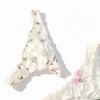 Ice Silk Bow Printed Low Waist Thong for Women
