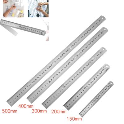 15-50cm Stainless Steel Metal Straight Ruler Precision Double Sided Precision Measuring Tool Scale Metric Ruler Accessories