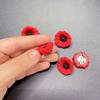 5pcs Vintage Red Poppy Flower Brooches - Elegant Resin Fashion Jewelry for Men & Women, Perfect for Clothes, Backpacks, Hats
