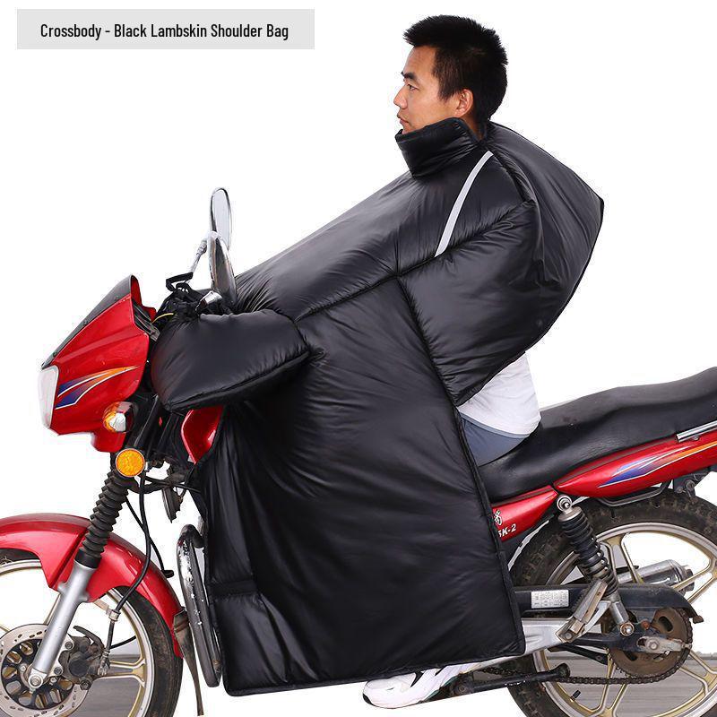 Motorcycle Windshield Plush Knee Pads & Windproof Quilt (Crotch Beam, Thickened, Waterproof, Warm)
