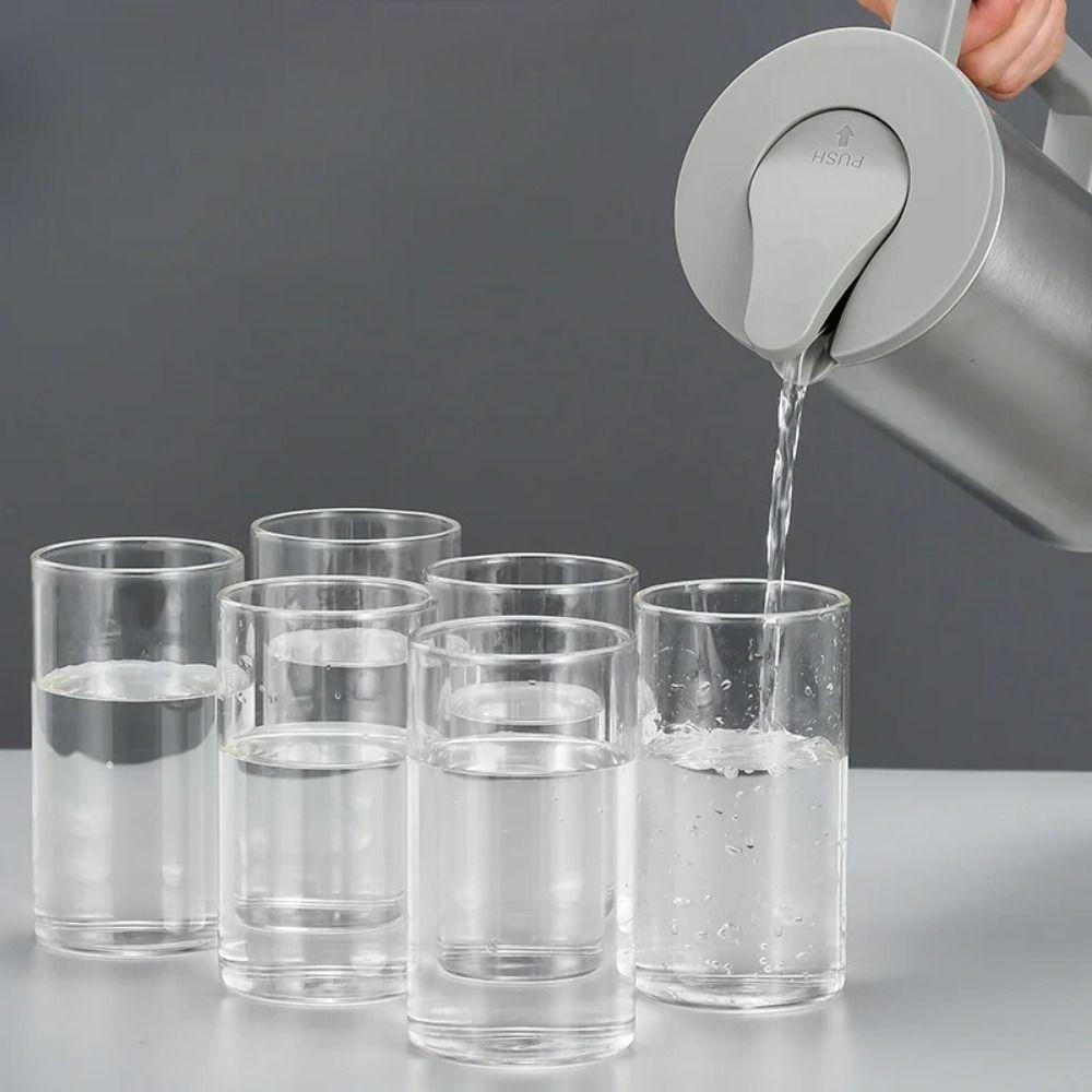 Anti-scalding Handle Metal Water Bottle Stainless Steel Iced Tea Pitcher Large Water Jug  Picnic