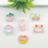 Handmade Transparent Glitter Rabbit Resin Accessories for DIY Phone Cases, Hair Clips, Ties, and Crocs Decorations