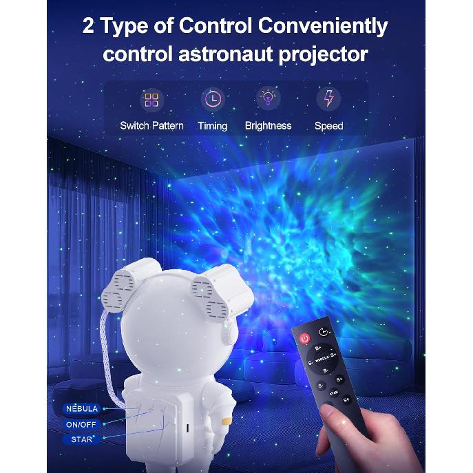 Astronaut Galaxy Projector for Bedroom, Star Projector Galaxy Light with Remote and Timer, Nebula Night Light Space Projector for Ceiling, LED Galaxy