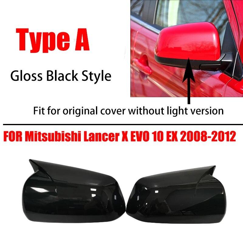 For Mitsubishi Lancer X 10 EX EVO 2008-2016 Side Door Rearview Mirror Cover Cap Trim Shell Sticker Car Styling Accessories Part