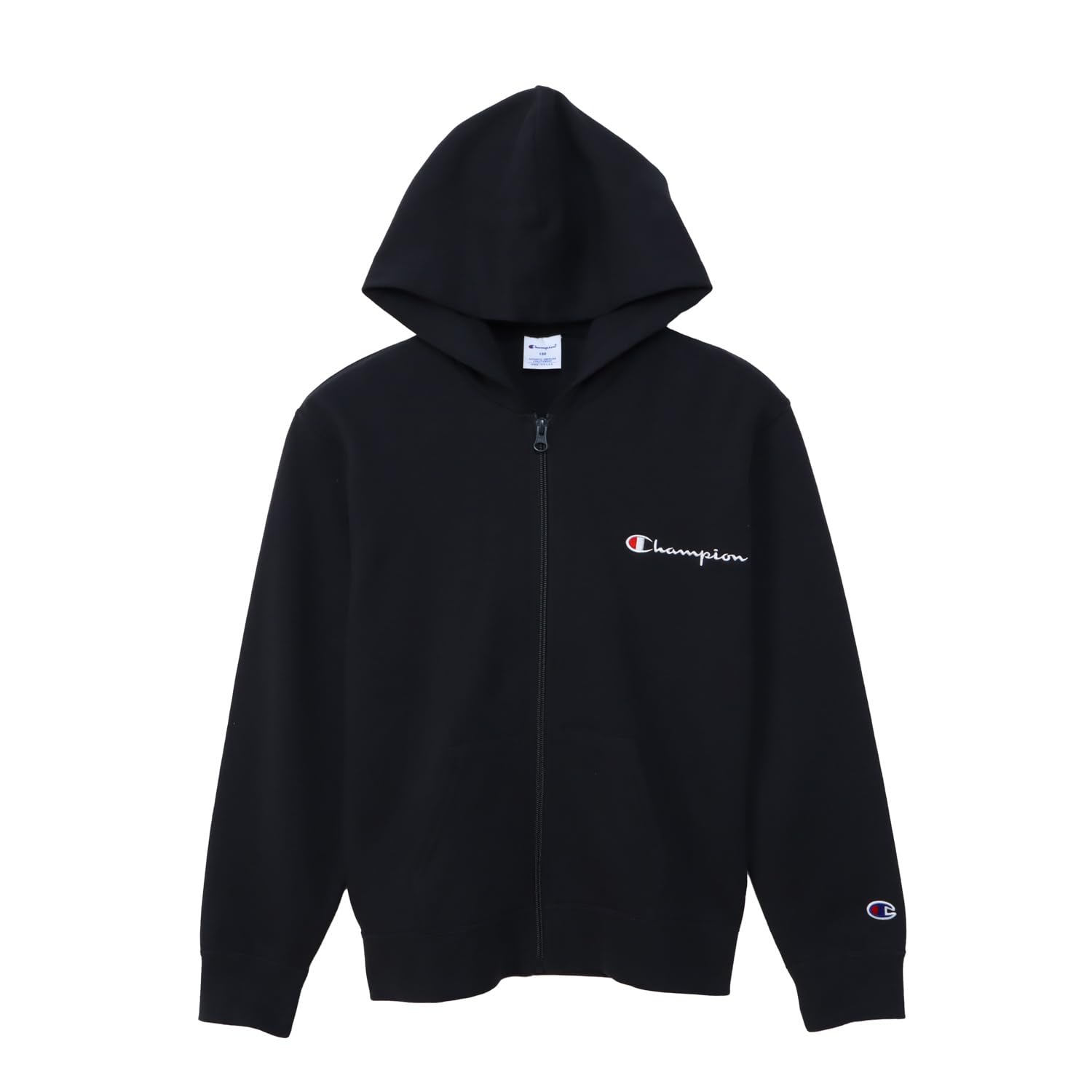 

Champion Long Sleeve Crew Neck USA Zip Hooded Sweatshirt with Embroidered Script Off Black Kids Sweatshirt, 100% Cotton, Logo, (CK-B102)