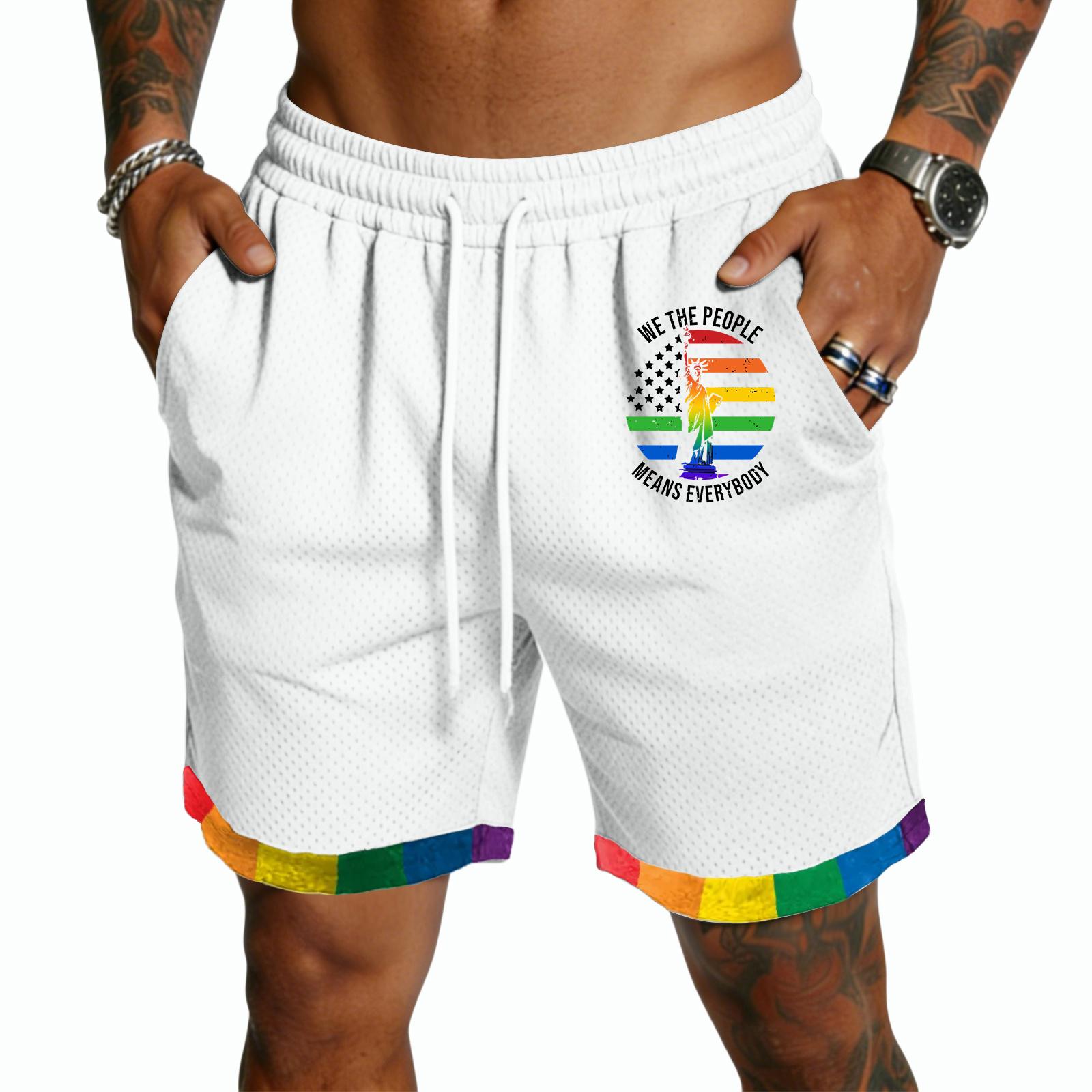 

Men s Casual Drawstring Shorts Lightweight Quick-Dry Five Inch Inseam Shorts Suitable for Outdoor Activities and Everyday Wear XXXL білий
